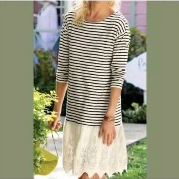 Soft Surroundings Left Bank Nautical mixed media dress - Picture 1 of 7